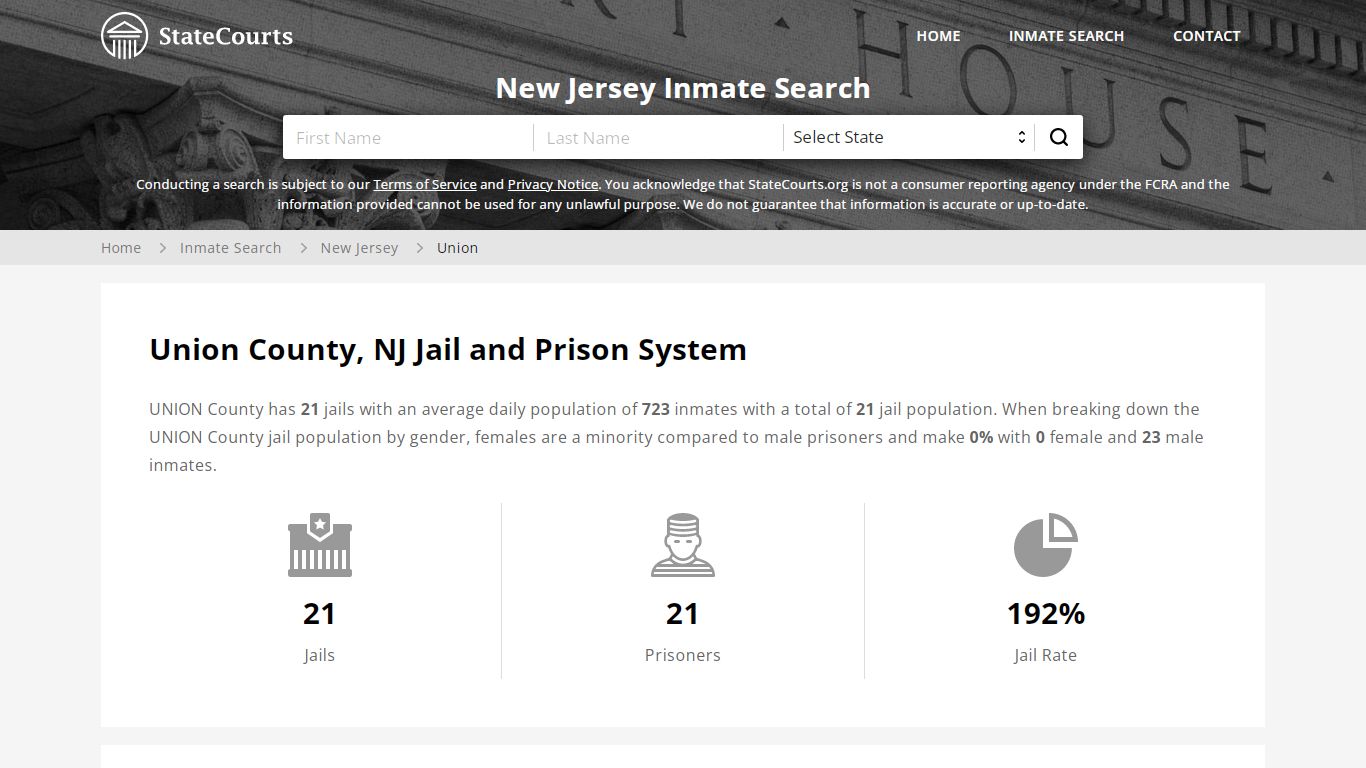 Union County, NJ Inmate Search - StateCourts