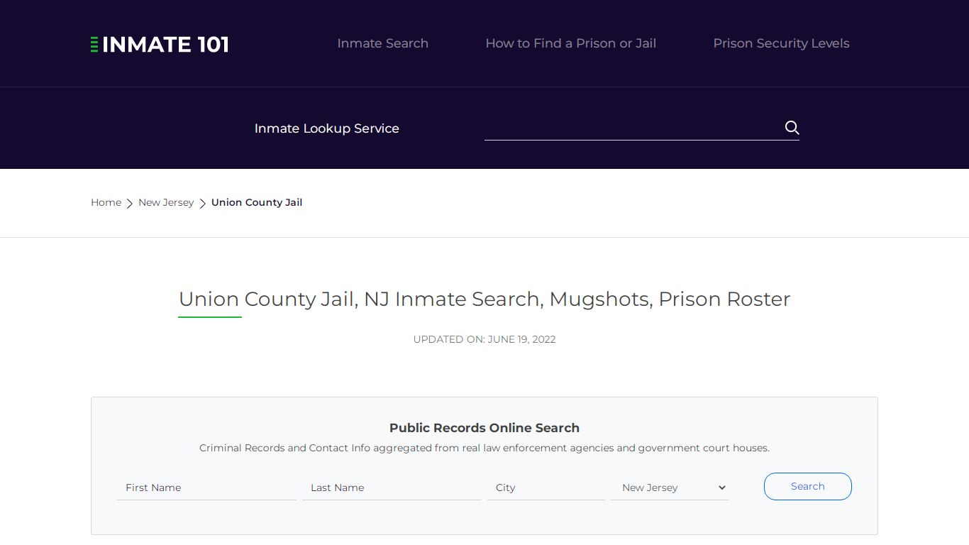 Union County Jail, NJ Inmate Search, Mugshots, Prison ...